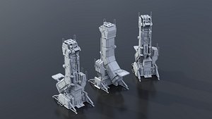 scifi building 3D