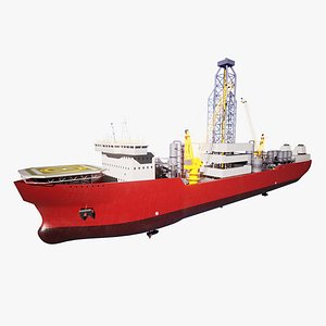 Modern Generic Drill Ship 3D model