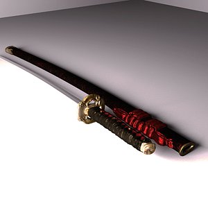 samurai katana sword 3d model