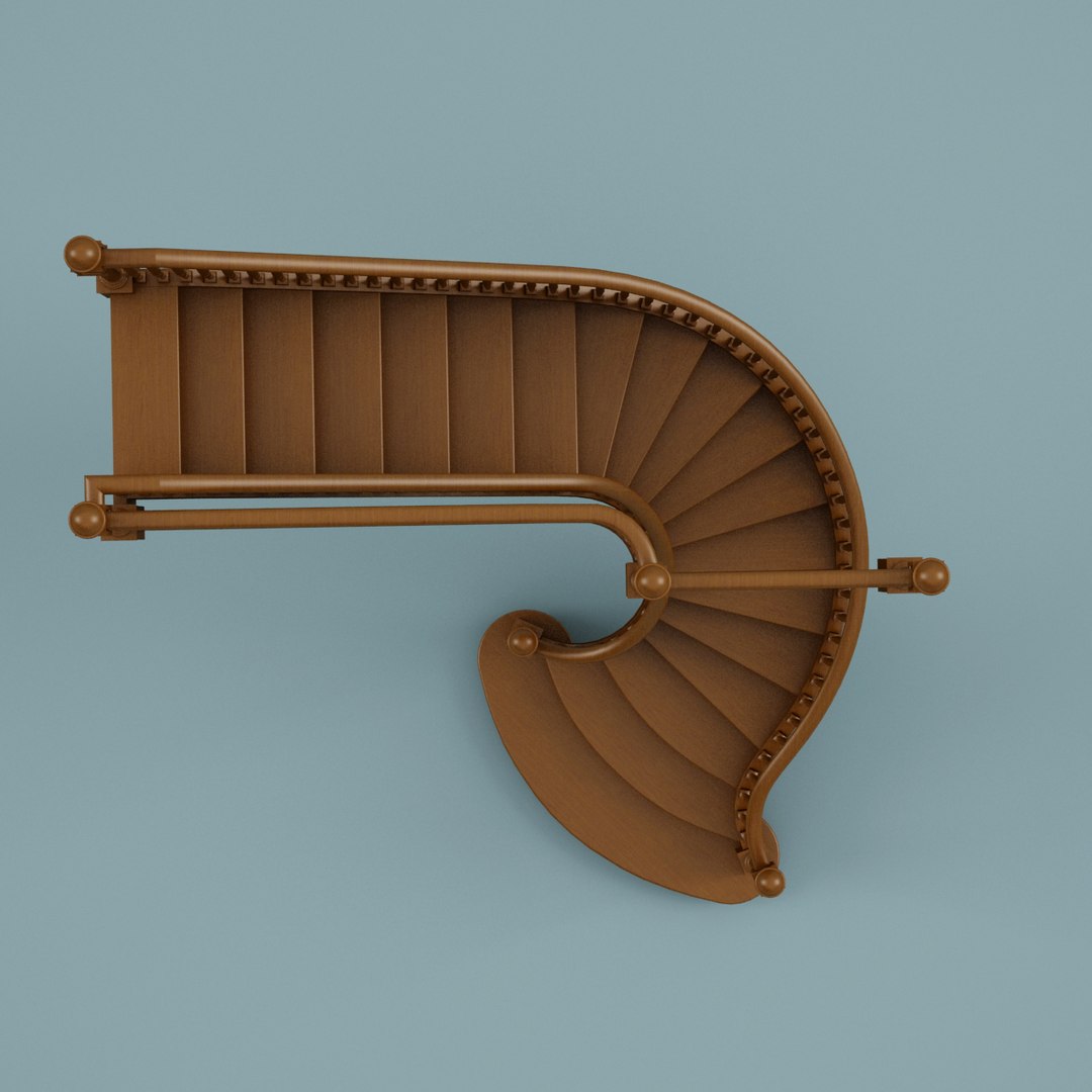 3d Wooden Staircase Stair Model