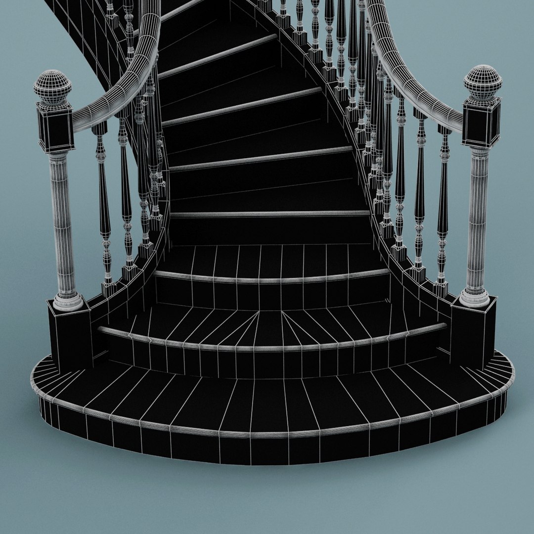 3d Wooden Staircase Stair Model