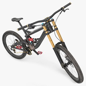 Mountain Bike with Full Suspension Rigged for Maya