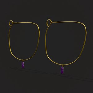 3D Medieval Sugilite Earrings model