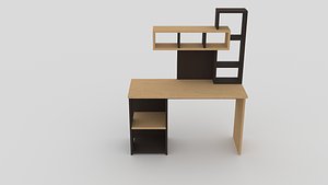 computer desk wenge beige 3D