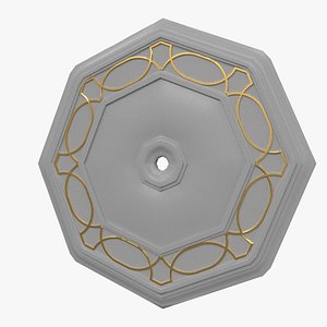 3D model Ceiling Sockets Gypsum Plaster DR257