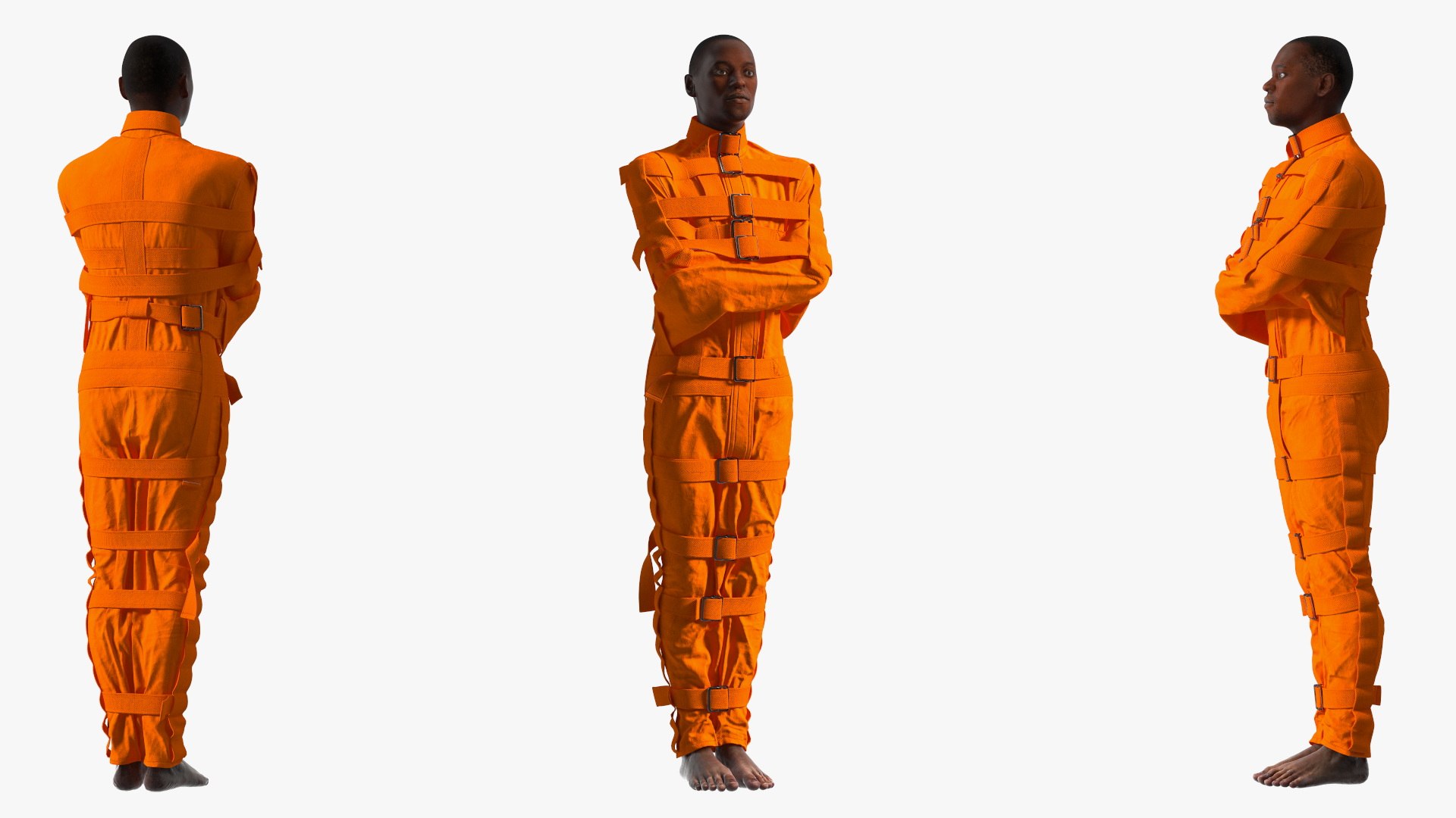 3D African American Male Figure In Straitjacket Model - TurboSquid 2291246