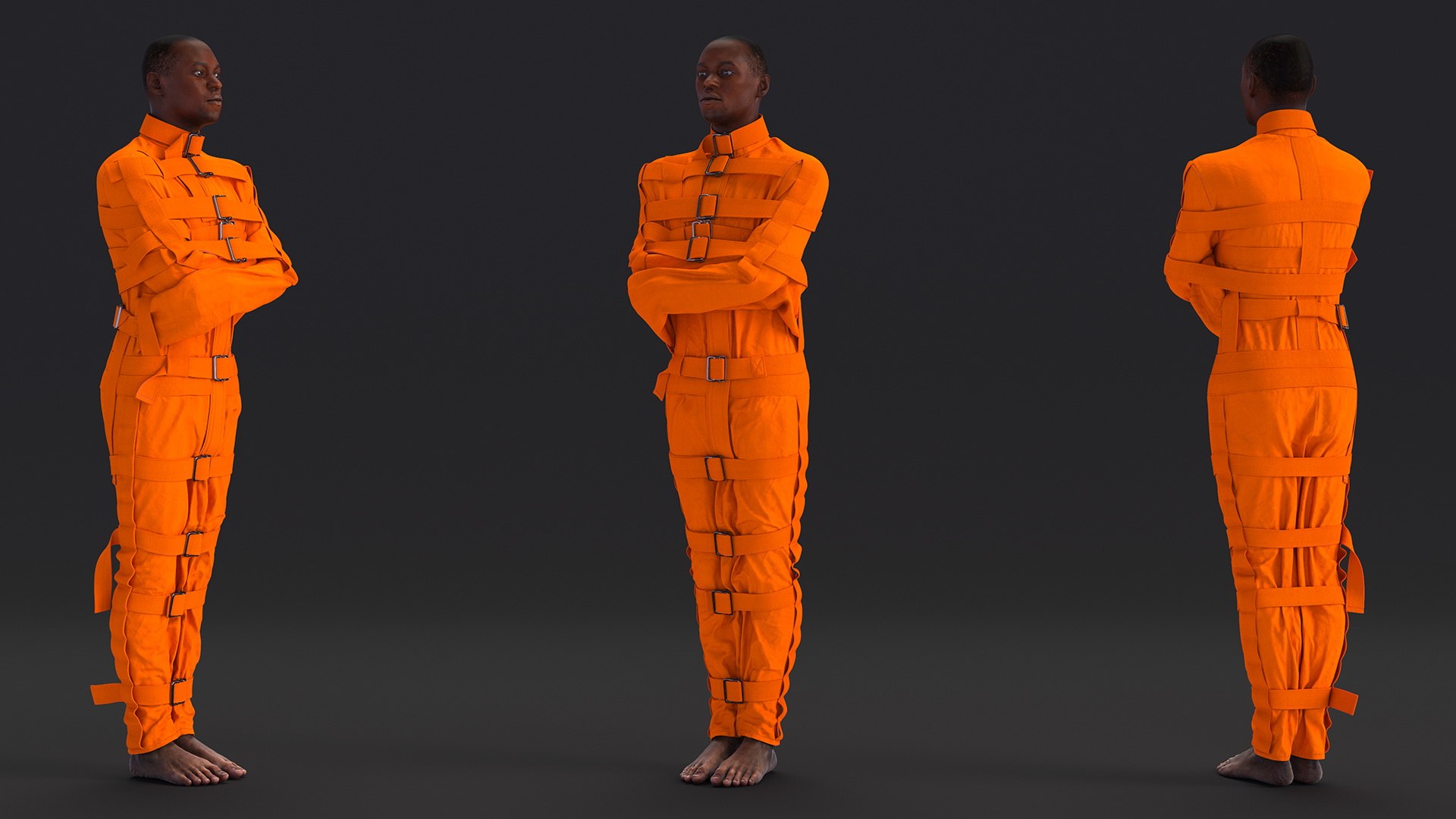 3D African American Male Figure In Straitjacket Model - TurboSquid 2291246