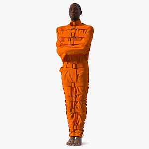 3D African American Male Figure in Straitjacket model