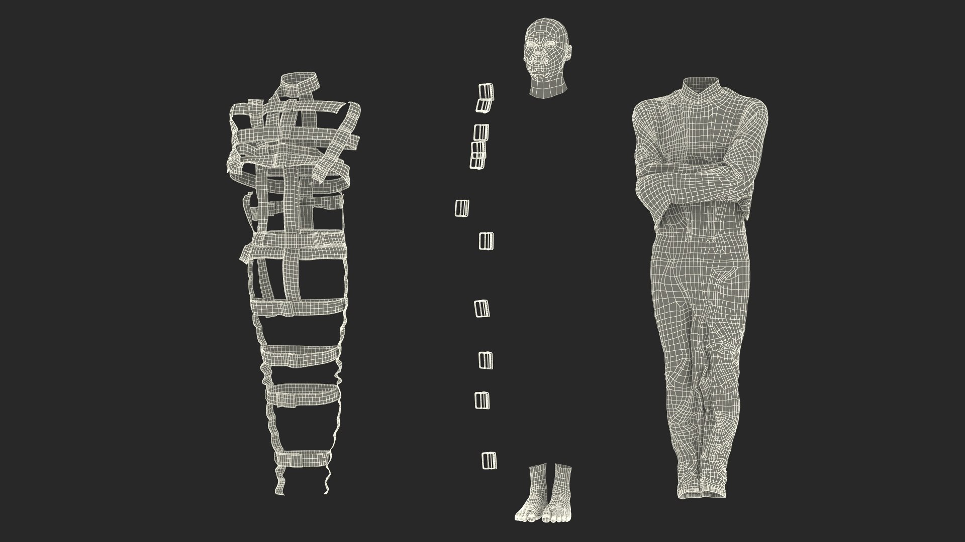 3D African American Male Figure In Straitjacket Model - TurboSquid 2291246