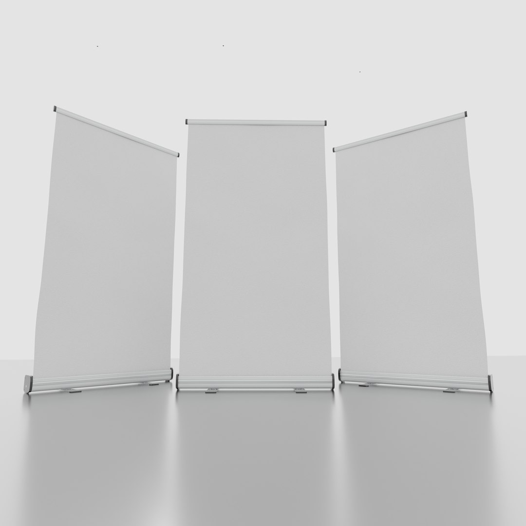 3D Banner Rollup Stand TurboSquid 2081781
