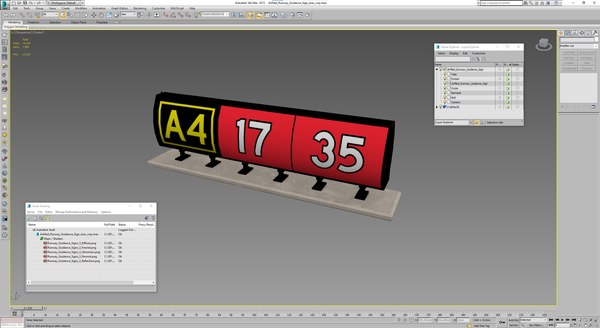 modelo 3d Airfiled Runway Guidance Sign - TurboSquid 2059855