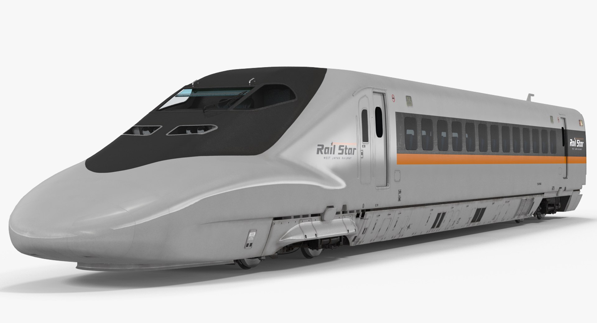 Bullet Train Locomotive Rail Star Rigged 3D Model 3D model preview