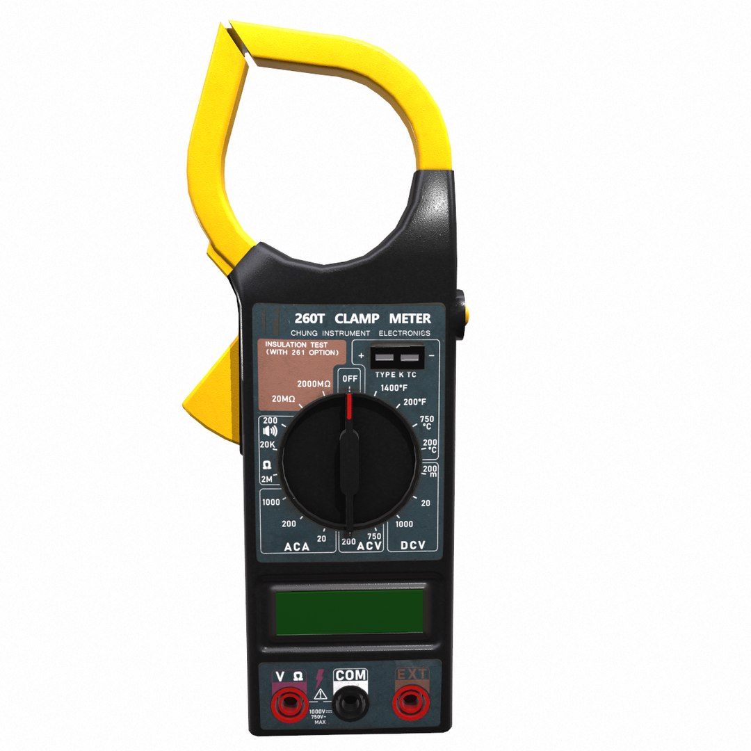 3D Model Digital AC Clamp Meter Low Poly - TurboSquid 2391185