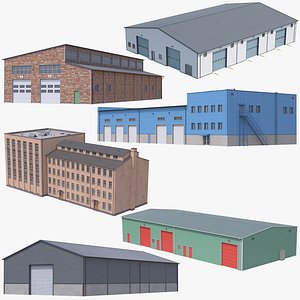 3D model 6 Industrial Buildings Collection