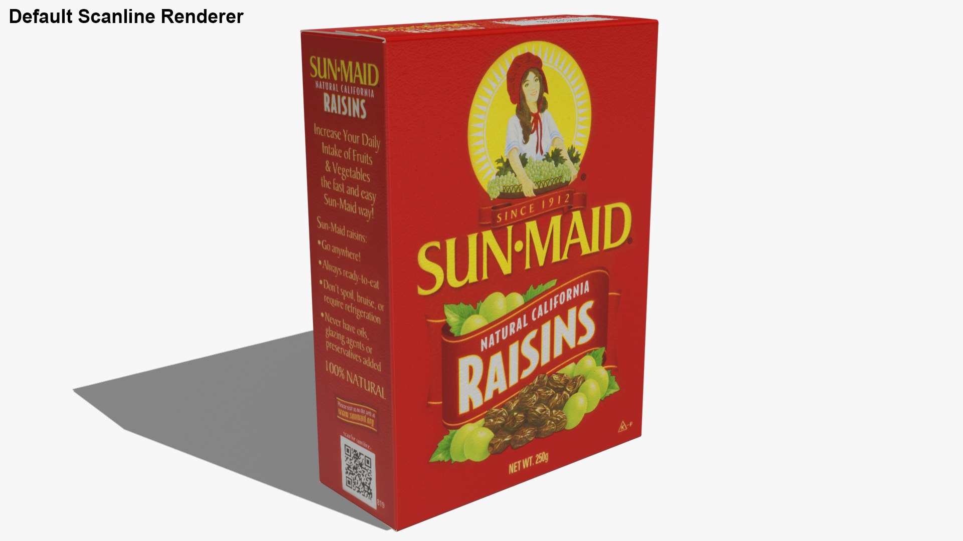 Sun Maid Raisins 250g model https://p.turbosquid.com/ts-thumb/2H/DEg0Oh/4r/sunmaidraisins_f0003/jpg/1628656306/1920x1080/fit_q87/32324f23c23151820b4fe735c4447a7b7bbc0c75/sunmaidraisins_f0003.jpg