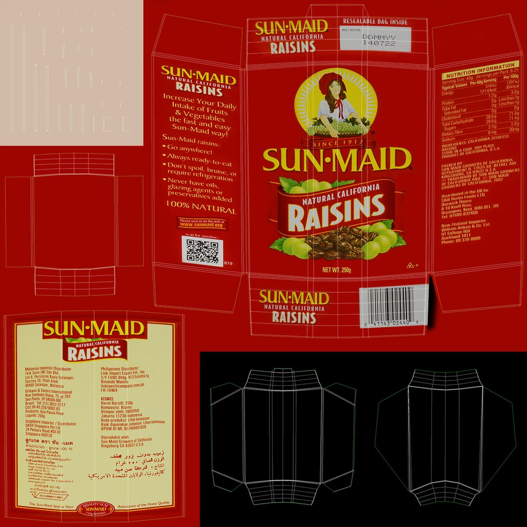 Sun Maid Raisins 250g model https://p.turbosquid.com/ts-thumb/2H/DEg0Oh/LO/sunmaidraisins_f0004/jpg/1628656316/1920x1080/fit_q87/ceda31d297641c802c5648b2da82d228dfbb8c0e/sunmaidraisins_f0004.jpg