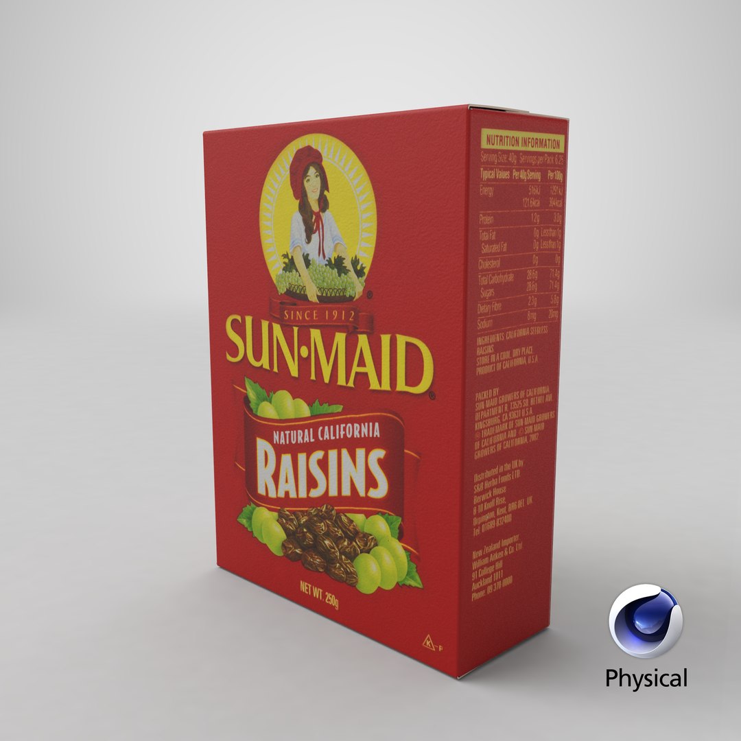 Sun Maid Raisins 250g model https://p.turbosquid.com/ts-thumb/2H/DEg0Oh/dx/stemcell_cinema_4d_physical_render/png/1635232042/1920x1080/fit_q87/e2587bd95990d029d5244ae3e320d8021de84e01/stemcell_cinema_4d_physical_render.jpg
