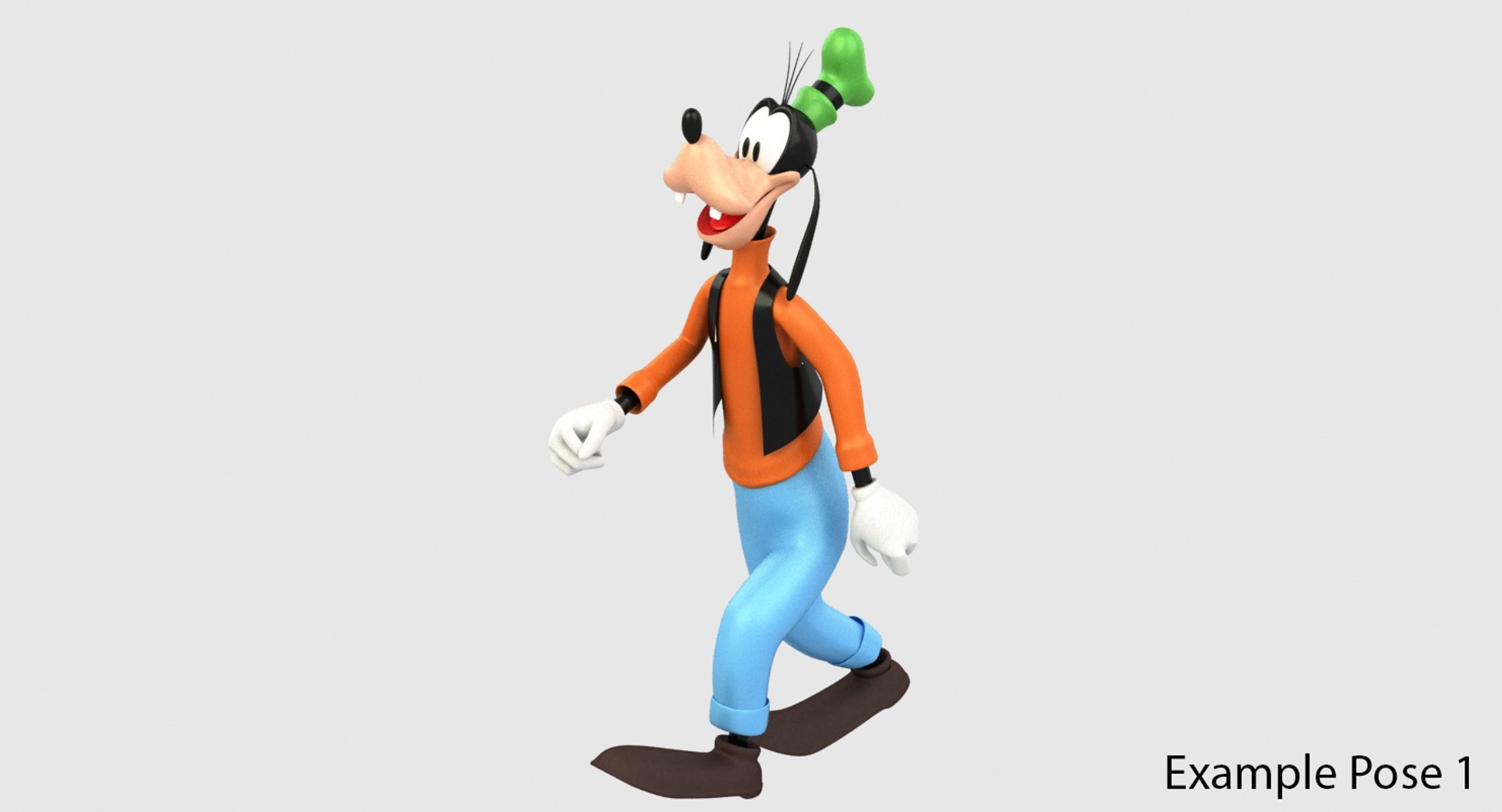 disneys goofy rigged 3d model