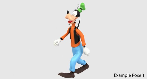 disneys goofy rigged 3d model