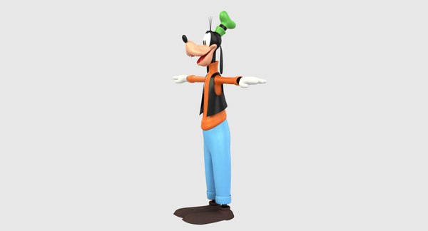 disneys goofy rigged 3d model