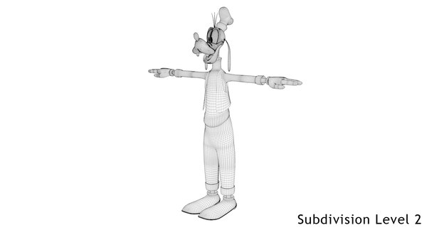 disneys goofy rigged 3d model