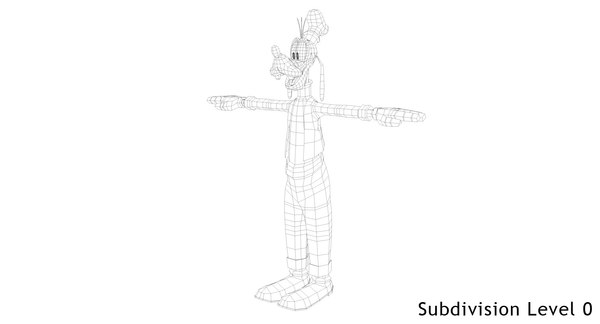 disneys goofy rigged 3d model