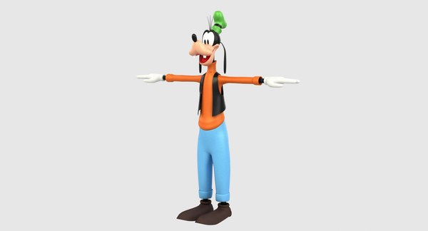 disneys goofy rigged 3d model