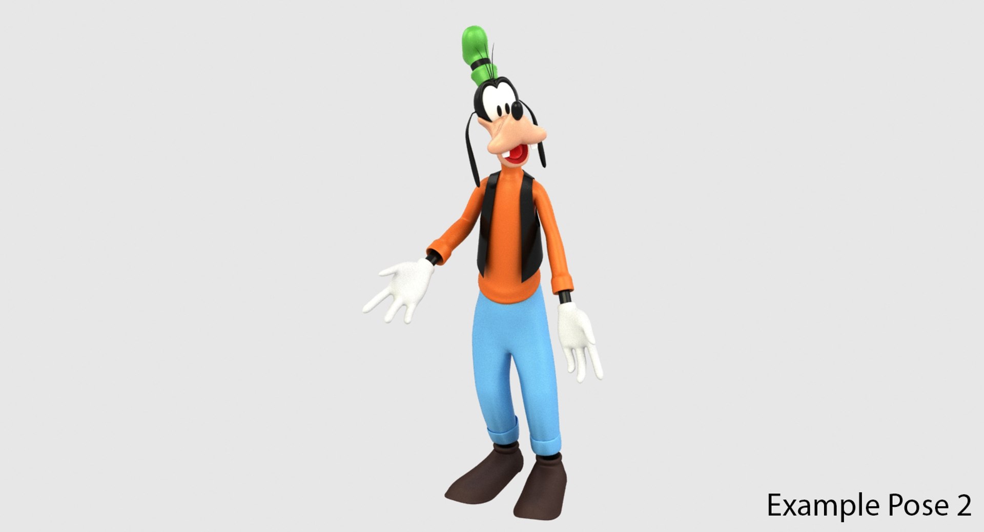 disneys goofy rigged 3d model