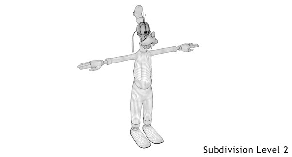 disneys goofy rigged 3d model