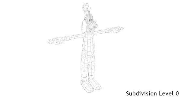 disneys goofy rigged 3d model