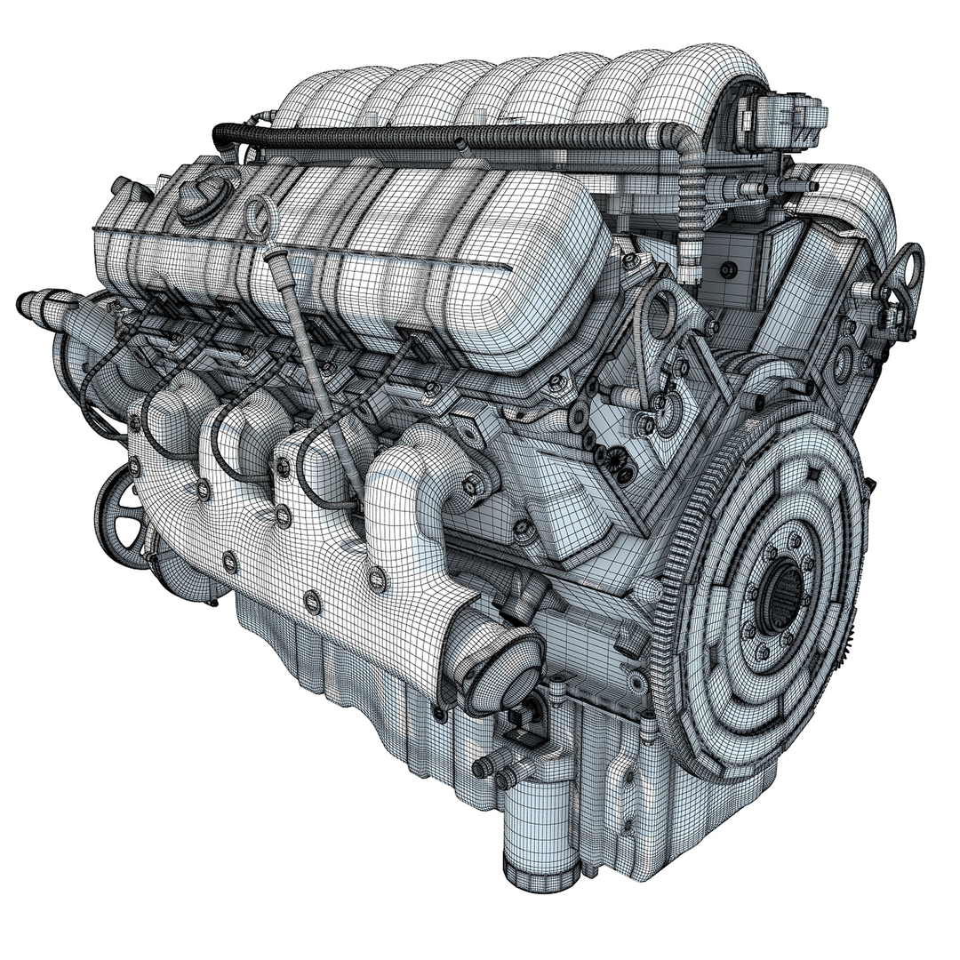 3d 2014 chevrolet silverado v8 engine model