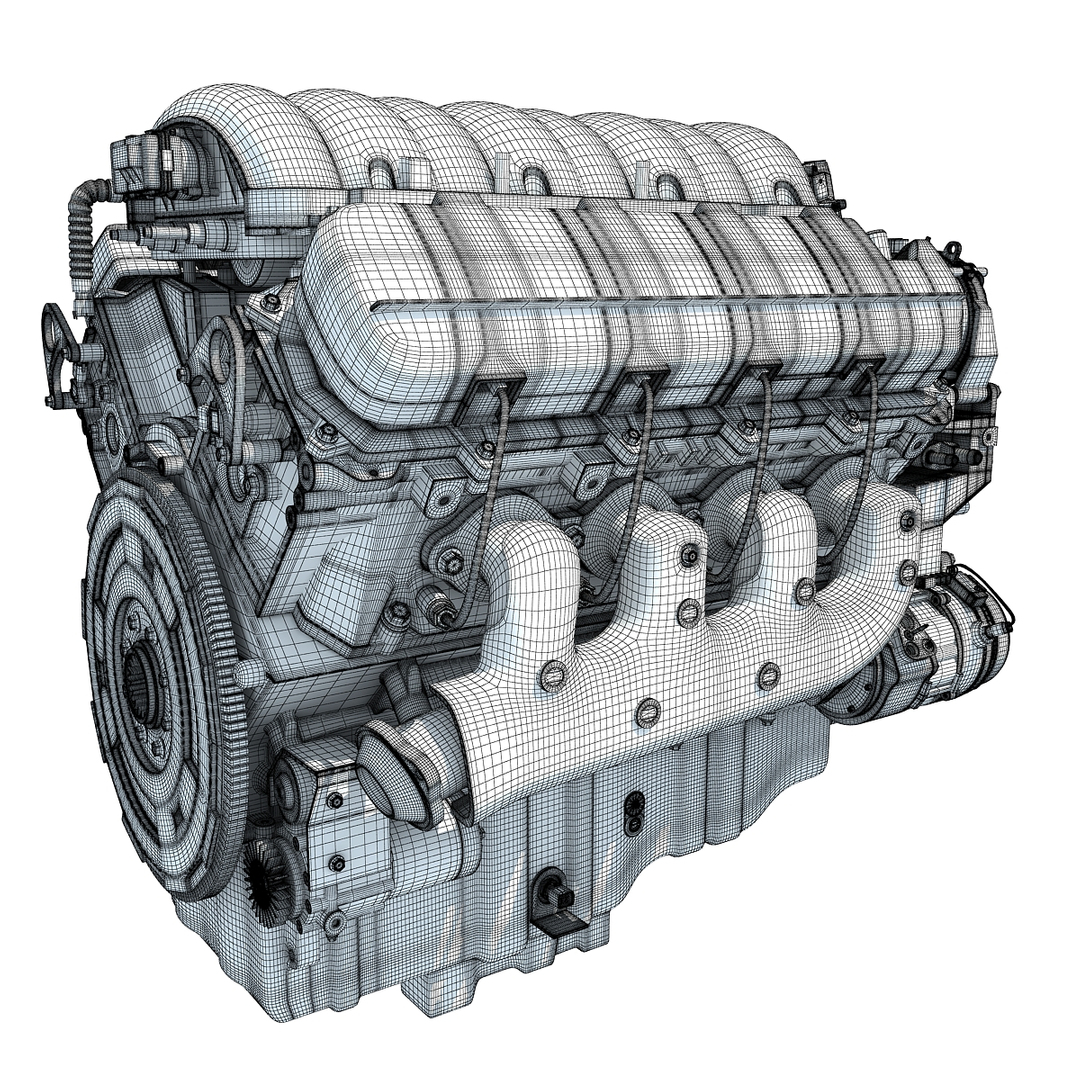 3d 2014 chevrolet silverado v8 engine model