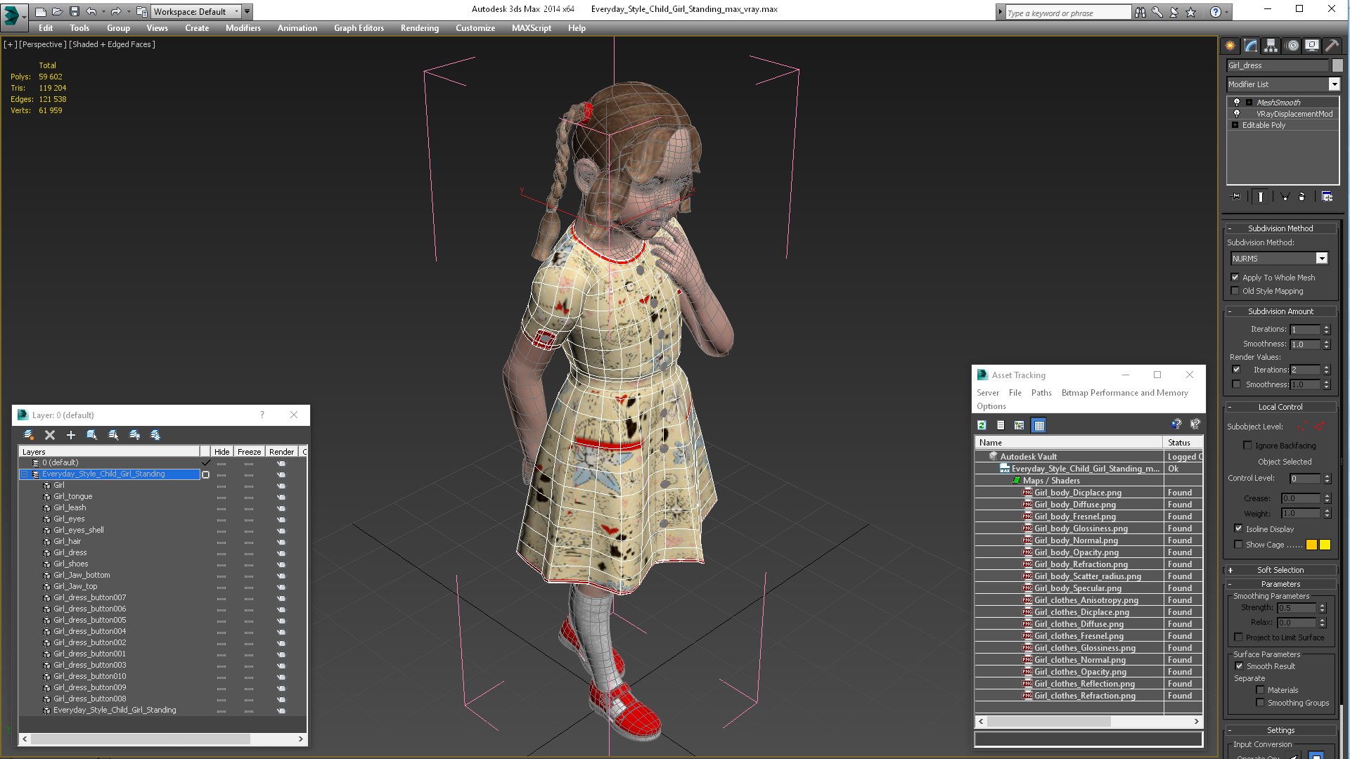3D Model Everyday Style Child Girl Standing - TurboSquid 2083658