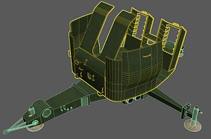 3D Bofors 40 mm Automatic Gun L-60 Low-poly 3D model 3D model model