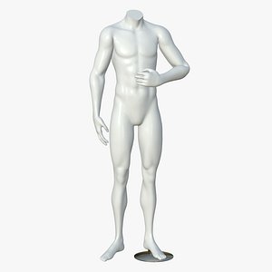 3D Male Mannequin Full Body Headless