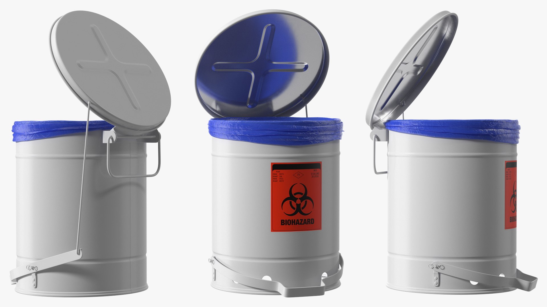 Biohazard Steel Waste Can with Foot Pedal 3D model - TurboSquid 1828090