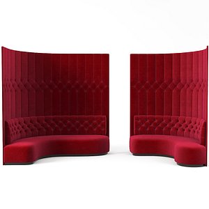 foyer tufted curved 3D model