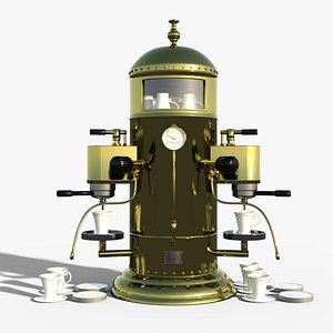 3D Espresso Machine 1930 Antique Low-poly 3D model model