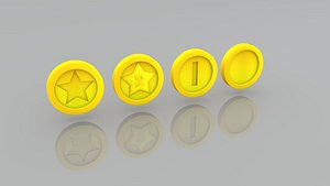 3D coins star blank