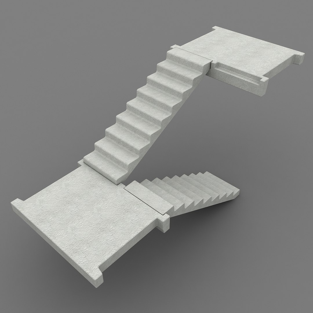 3d Concrete Staircase 1 Model