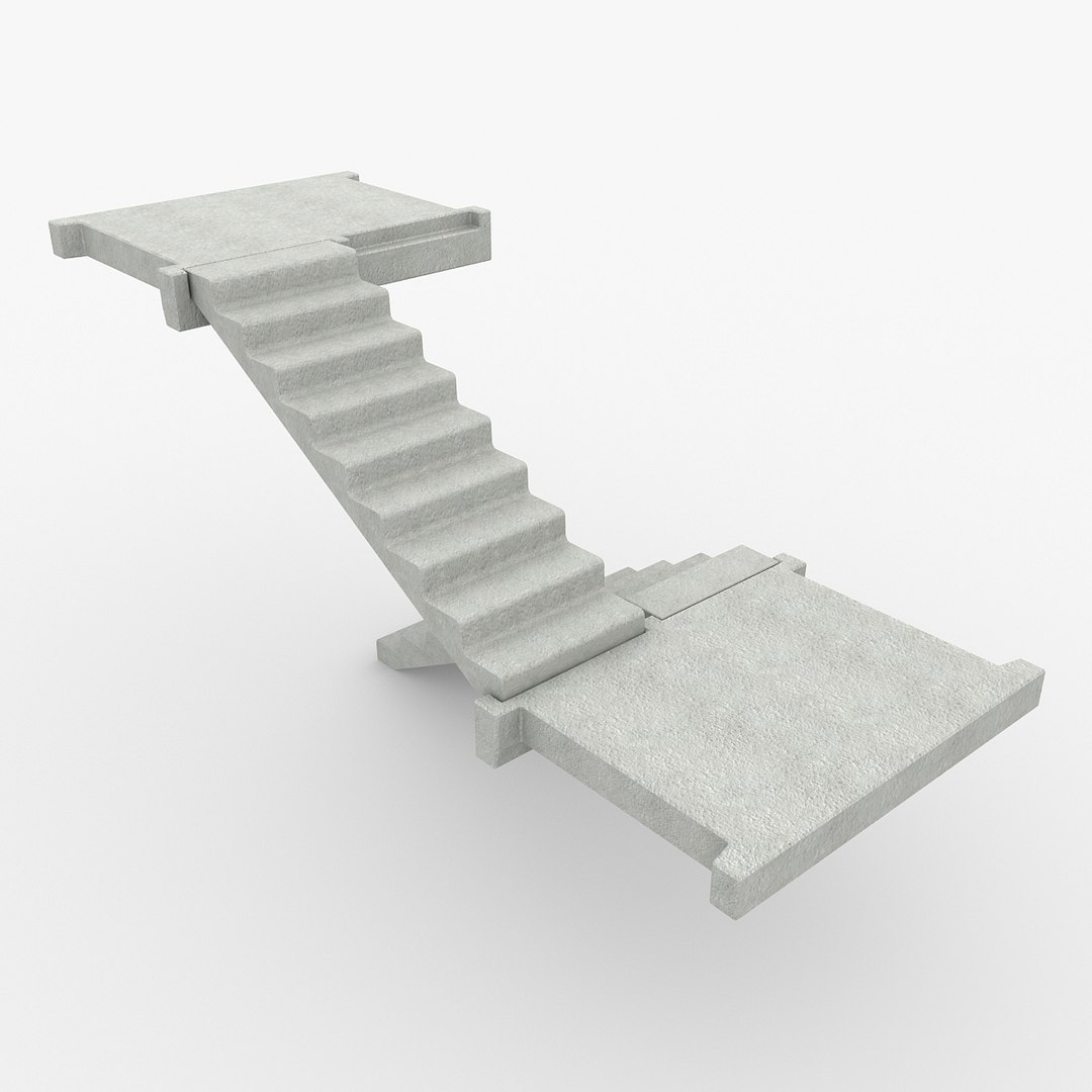 3d Concrete Staircase 1 Model