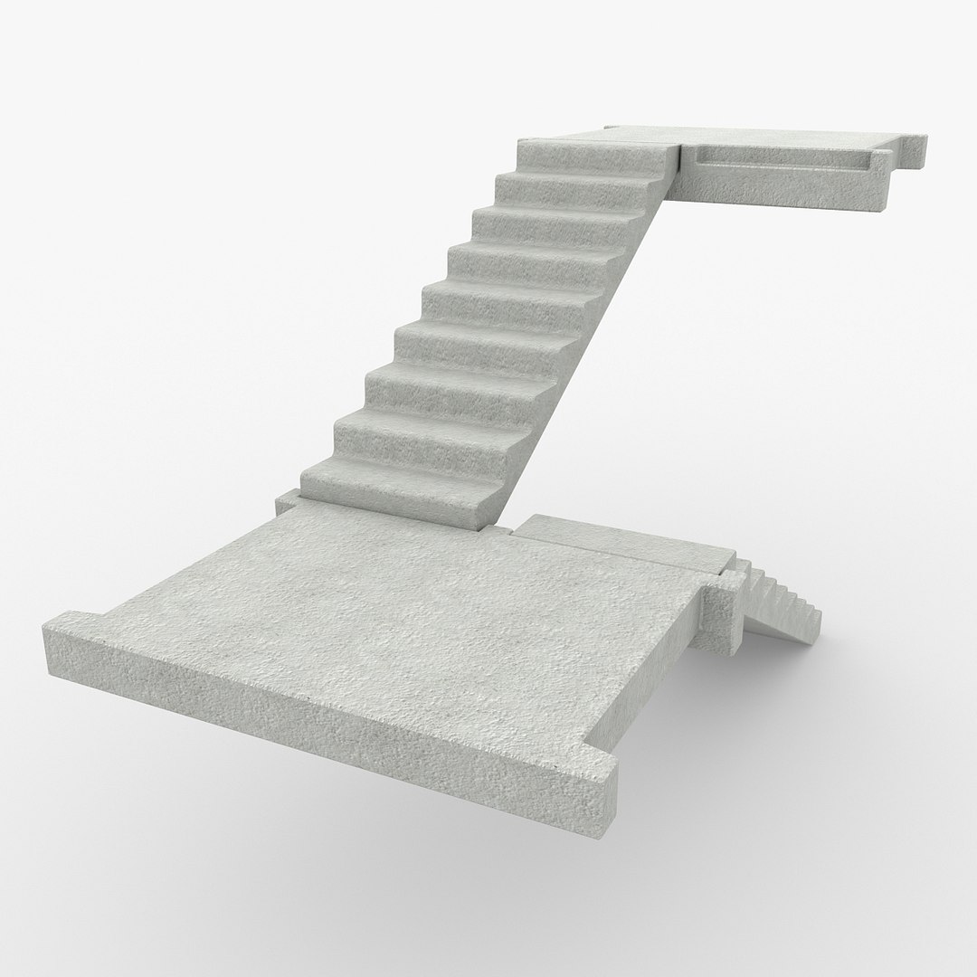 3d Concrete Staircase 1 Model