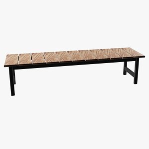 Simple Wooden Bench Model 3D