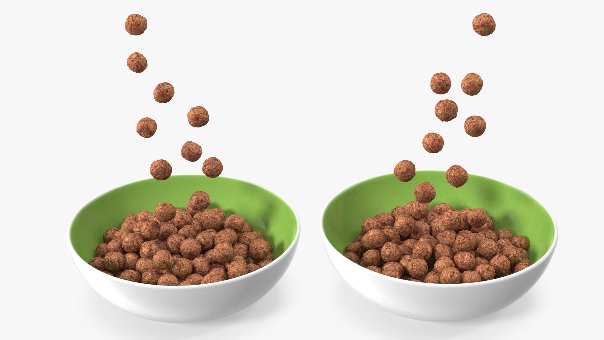 Chocolate Balls Falling into Bowl 3D model preview