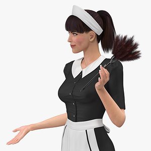 Housemaid Character with Duster Rigged