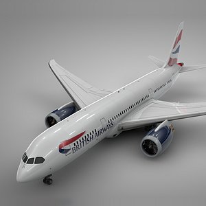 3D model boeing 787 dreamliner british airways