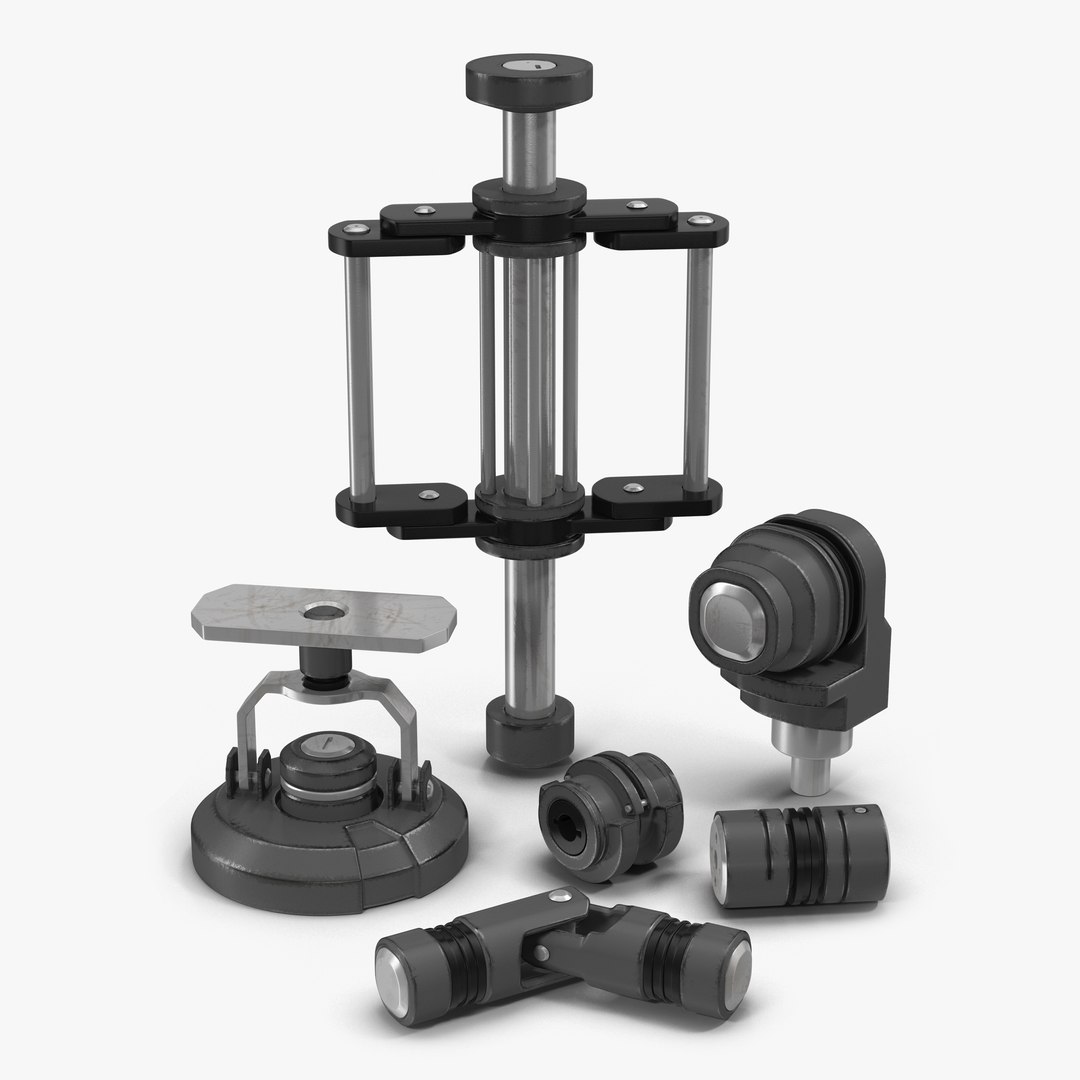 Industrial Painted Joints 3D Models Set 3D model preview