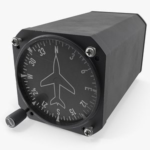 Aviation Directional Compass Indicator Animated Rigged 3D