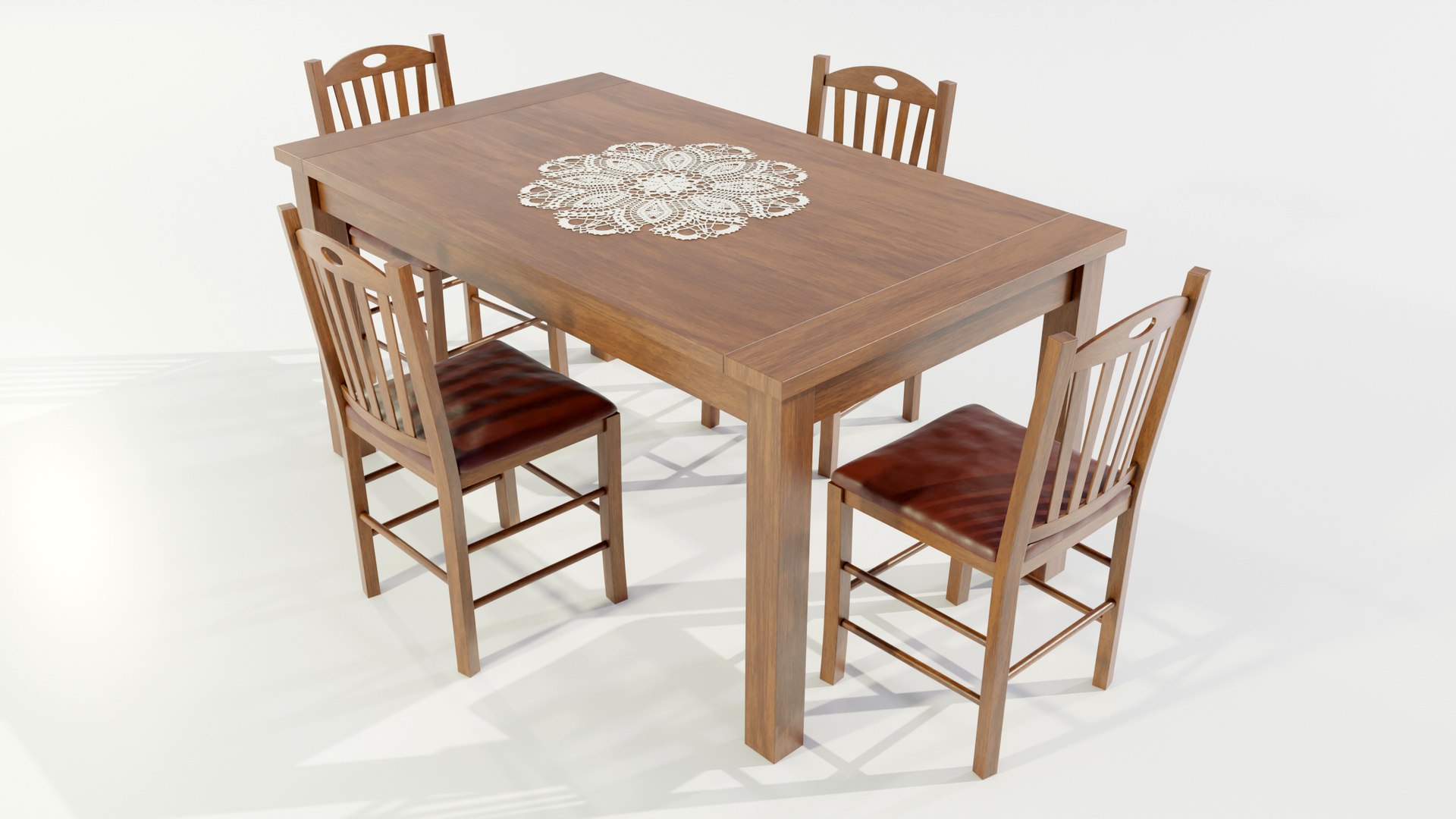 Wooden Dining Table 3D Model - TurboSquid 1902973