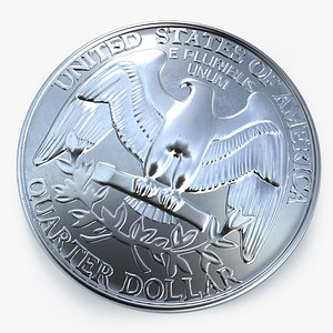 Coin US Quarter HP 3D